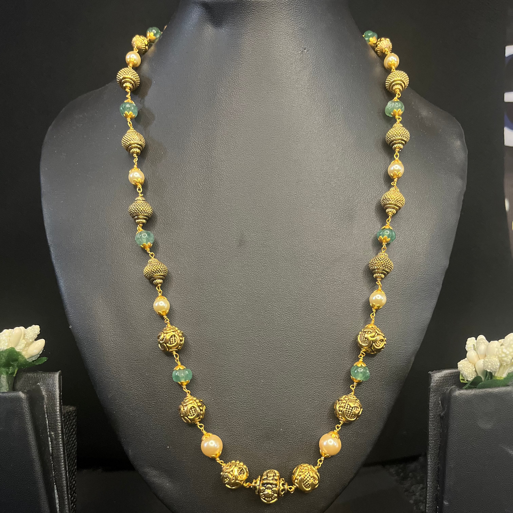 Aashvi -925 Silver Beads Long Haara