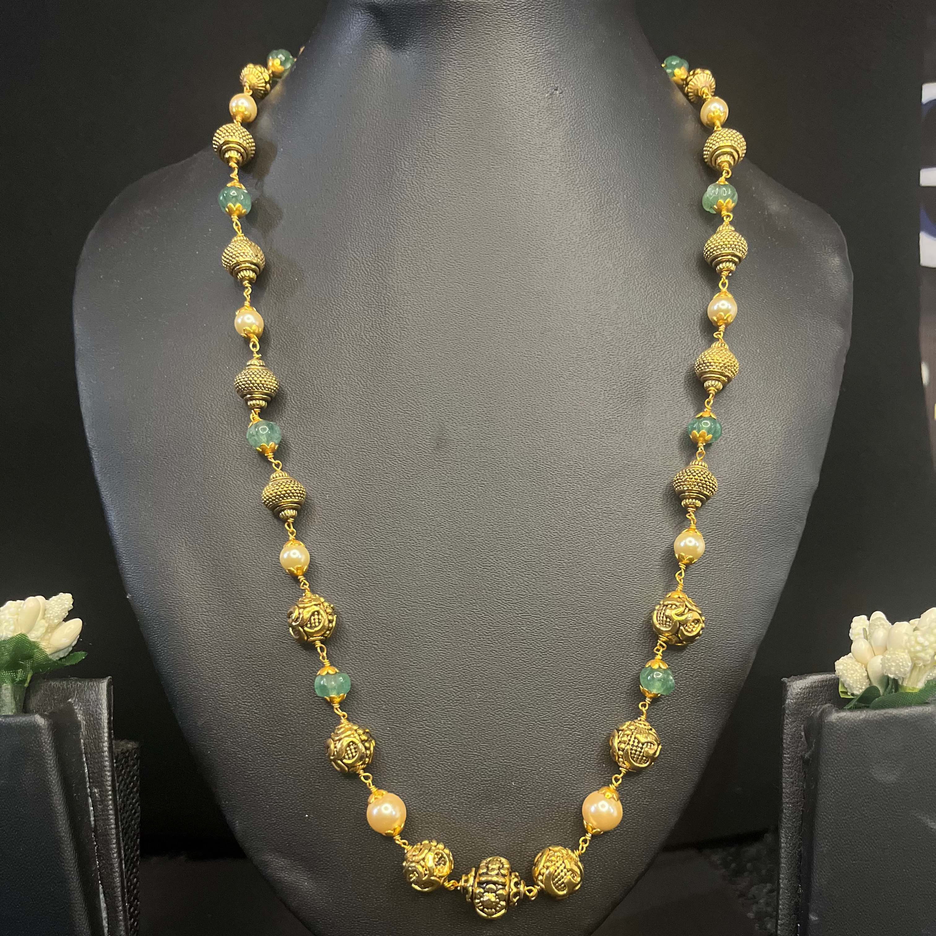 Aashvi -925 Silver Beads Long Haara