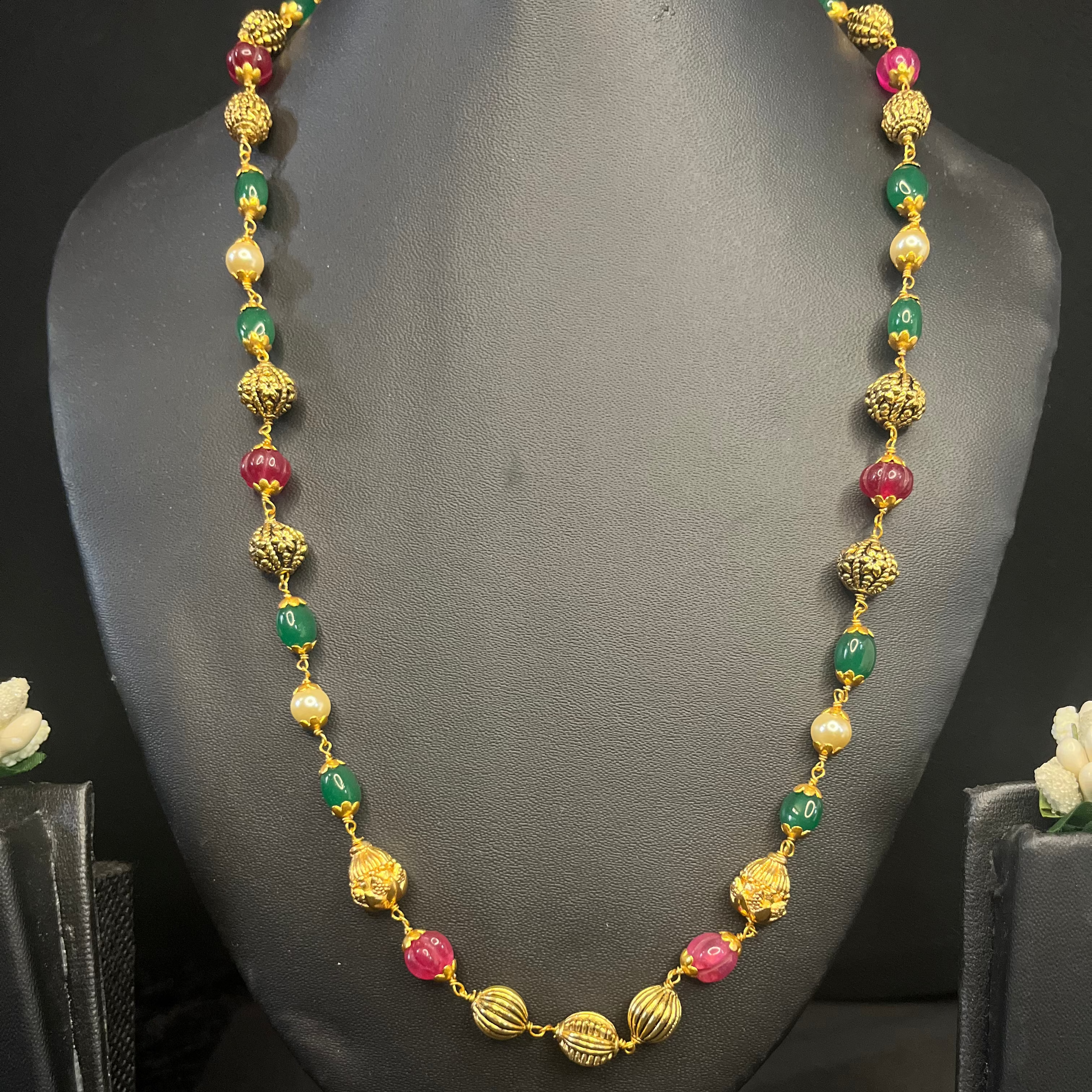 Aarya -925 Silver Beads Long Haara