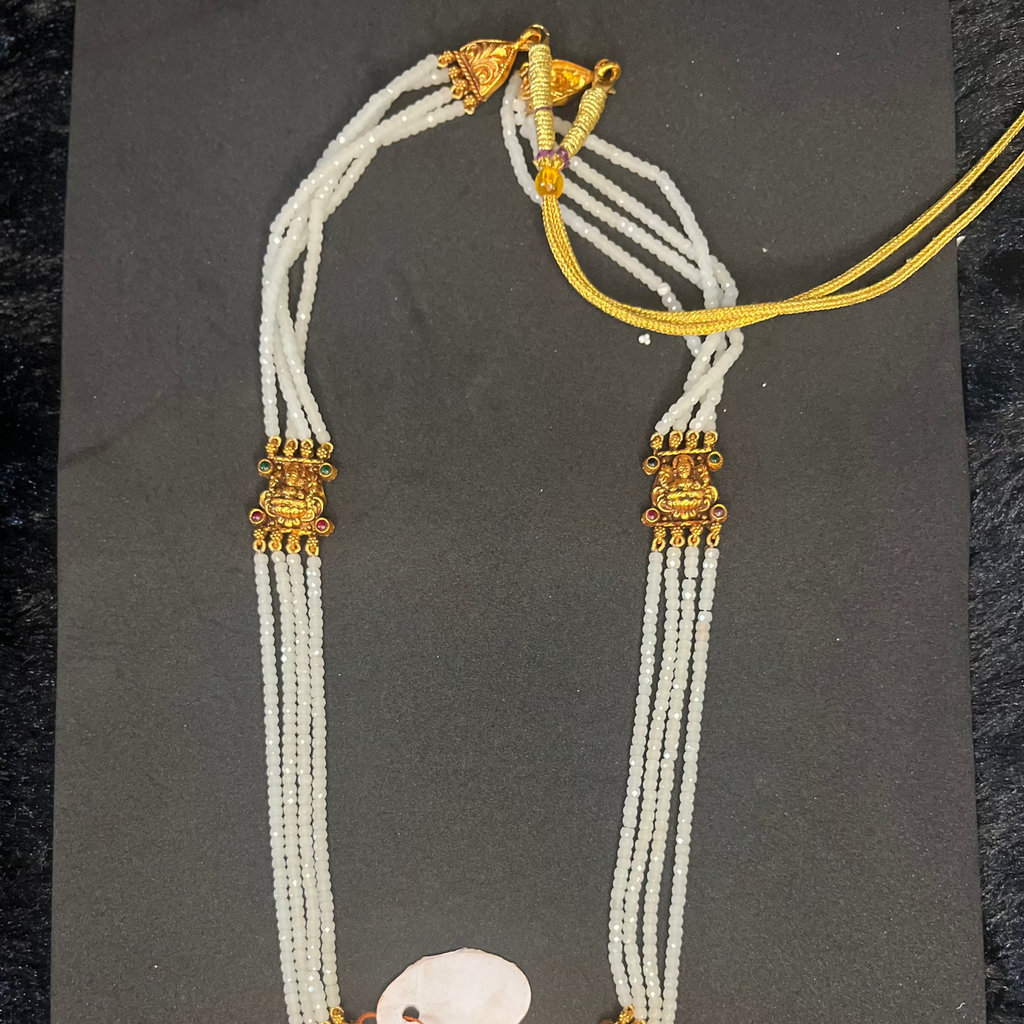 Abha -925 Silver Beads Long Necklace