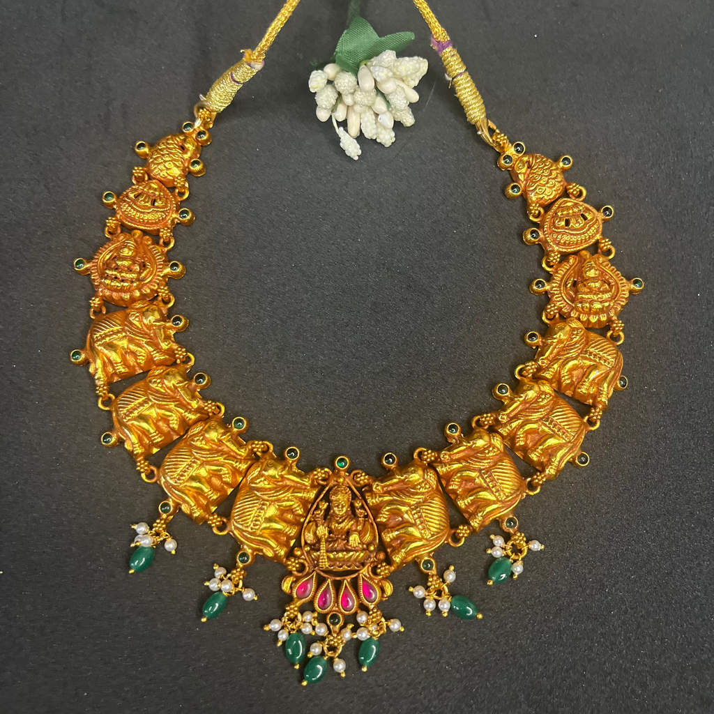 Veena-925 Silver Short Necklace