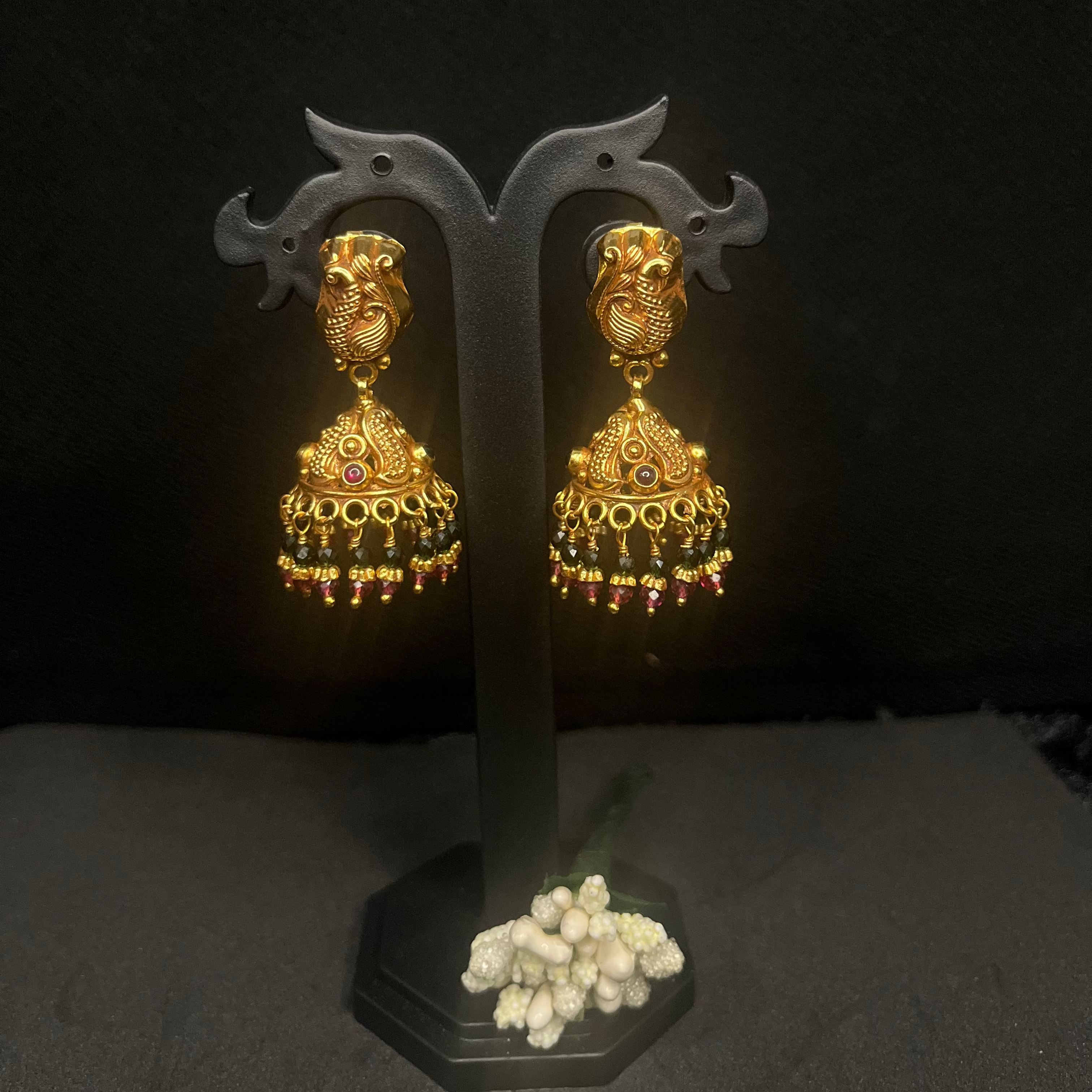 Maanikya-925 Silver Jumkas